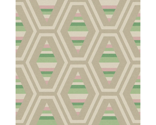JOULES Vliesbehang 118581 Hallaton Kilim Garden Greens Behang met geometrisch ruitpatroon