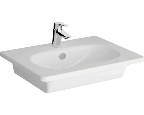 Wastafel van keramiek met kraan