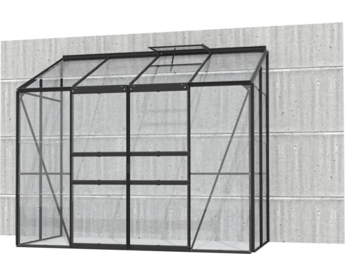 Glazen kas met metalen frame