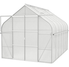 Kas met metalen frame en doorschijnende panelen