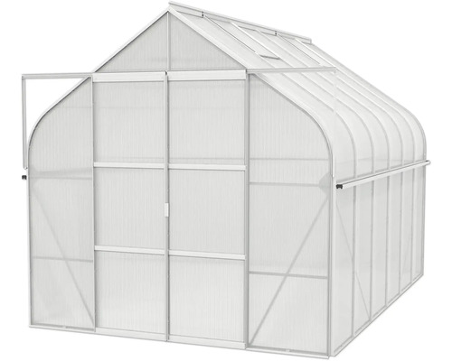 Kas met metalen frame en doorschijnende panelen