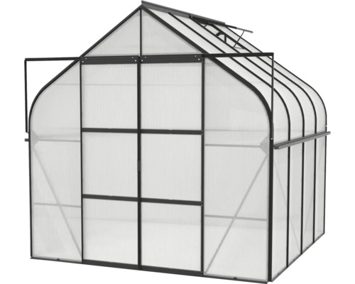 Kas met aluminium frame en polycarbonaat platen
