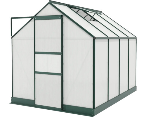 Kas met open deur en dakraam