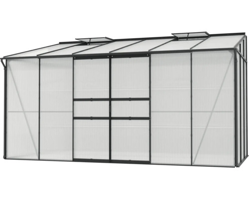 Tuinkas met dakramen en metalen frame