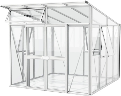 Tuinkas met aluminium frame en open ramen voor tuinieren