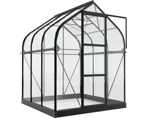 Tuinkas met metalen frame en transparante wanden