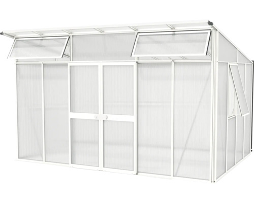 Serre met polycarbonaatplaten en ventilatieramen