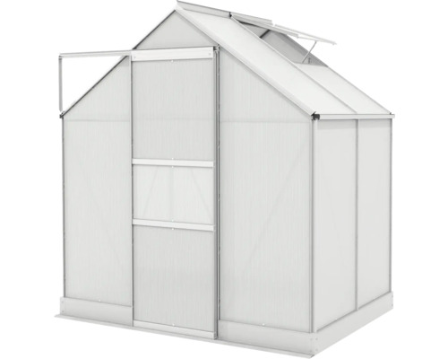 Kas met schuifdeur en dakraam voor de tuin