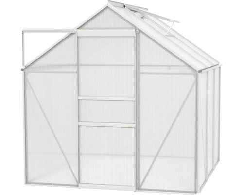 Kas met open deur en dakraam