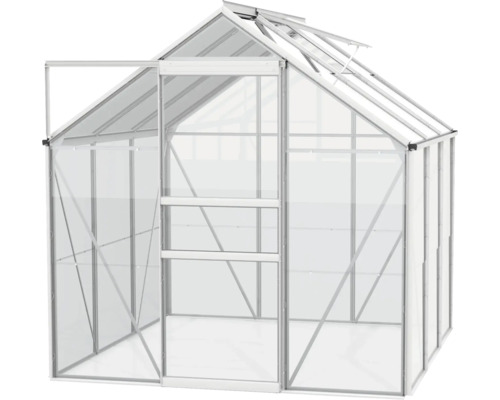 Kas met open deur en dakraam