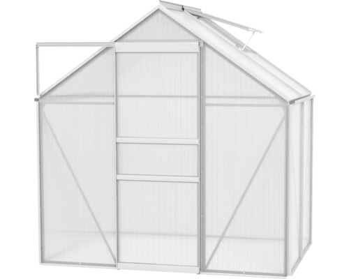 Kas met open deur en raam