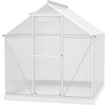 Broeikas met deur voor de tuin