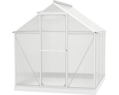 Broeikas met deur voor de tuin