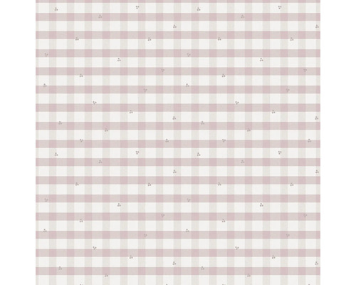 Vliesbehang 119865 Gingham Pale Amethyst Purple Behang met ruitpatroon en stippenpatroon