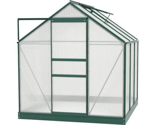 Kas met open deur en dakraam