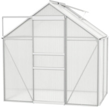 Kas met open deur en dakraam