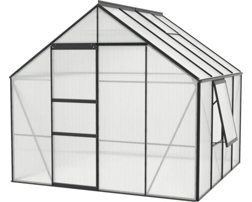 Tuinkas met polycarbonaat platen en stalen frame