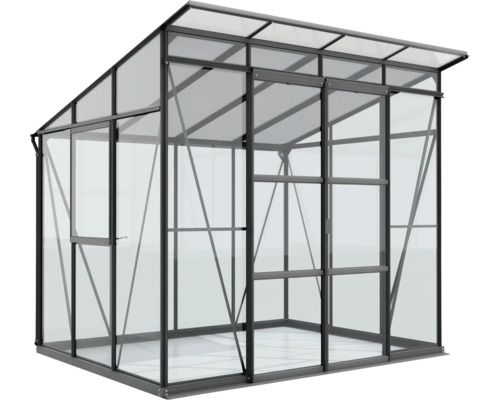 Tuinkas met stalen frame en glazen panelen