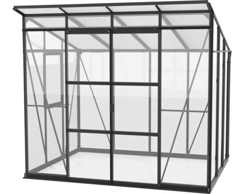 Tuinkas met metalen frame en glazen wanden