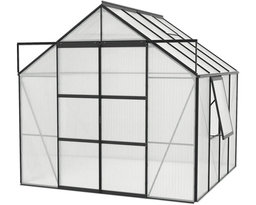 Tuinkas met stalen frame en polycarbonaat platen