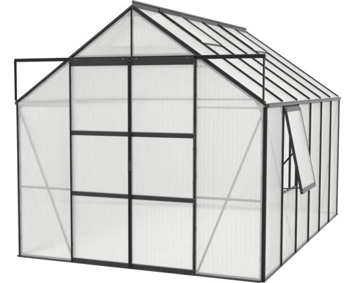 Serre met open deur en raam