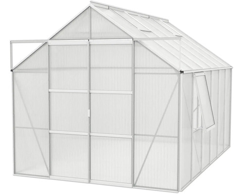 Tuinkas met open deur en raam