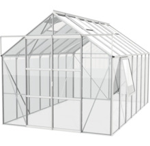 Tuinkas met aluminium frame en openstaande deur