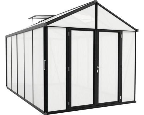 Tuinkas met dakraam en dubbele deur