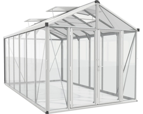 Kas met aluminium frame en glazen panelen
