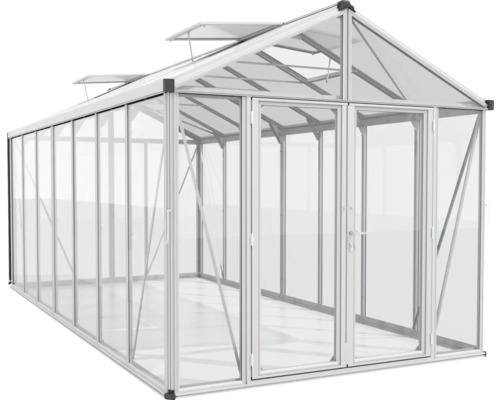 Tuinkas met aluminium frame en glazen panelen