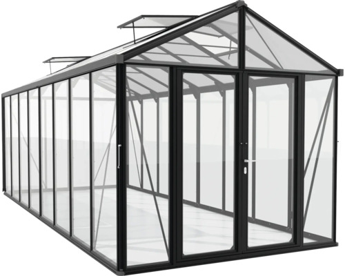 Tuinkas met ramen en dubbele deur