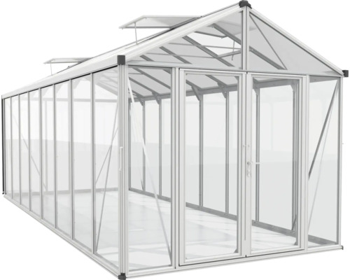 Kas met aluminium frame en glazen panelen