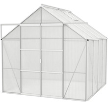 Tuinkas met zadeldak en open deur.