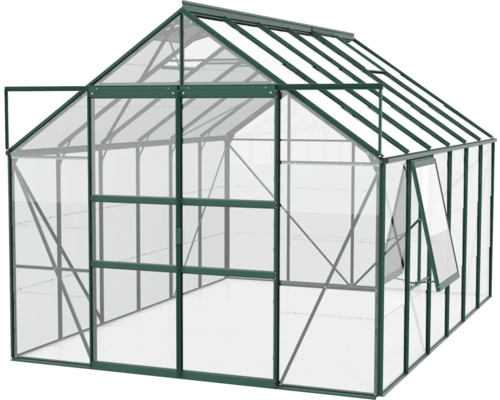 Kas met aluminium frame en transparante glasplaten