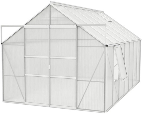 Kas met open deur en raam voor tuinbouw