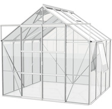 Kas met aluminium frame en transparante glaspanelen