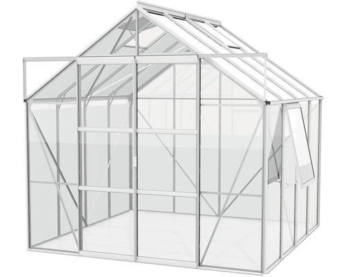 Kas met aluminium frame en transparante glaspanelen