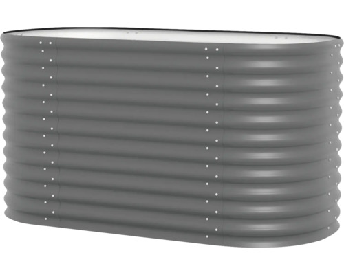 Verhoogde tuinbak van gegolfd metaal