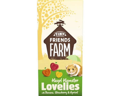 TINY FRIENDS FARM Hamster Snack Hazel Hamster 120 gr Tiny Friends Farm Hazel Hamster Lovelies voederpakket met banaan, aardbei en abrikoos