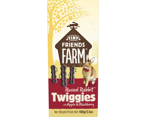 TINY FRIENDS FARM Konijnen Snack Russel Rabbit Twiggies 100 gr Tiny Friends Farm Russel Rabbit Twiggies appel en braam voor konijnen, 100 gram
