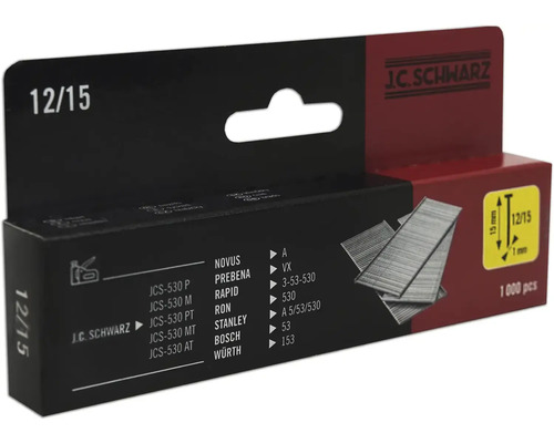 J.C. SCHWARZ Spijker type 12/15 lengte 15 mm, 1000 stuks J.C. Schwarz Nietjes Type 12/15, 1000 stuks