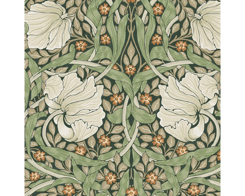 WILLIAM MORRIS Vliesbehang 124242 Pimpernel Green Behangpatroon met bloemmotief met bloemen en bladeren