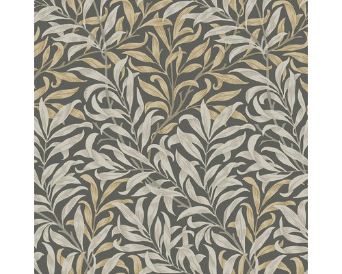 WILLIAM MORRIS Vliesbehang 124244 Willow Bough Charcoal Behang met bladerpatroon voor wanddecoratie