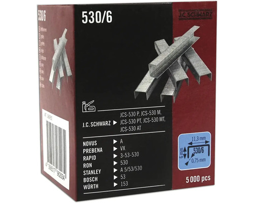 J.C. SCHWARZ Nieten type 530/06 lengte 6 mm, 5000 stuks Verpakking nietjes type 530/6 met 5000 stuks