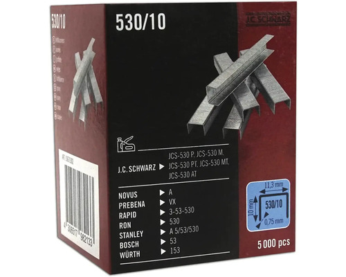 J.C. SCHWARZ Nieten type 530/10 lengte 10 mm, 5000 stuks J C Schwarz nietjes type 530/10, 5000 stuks