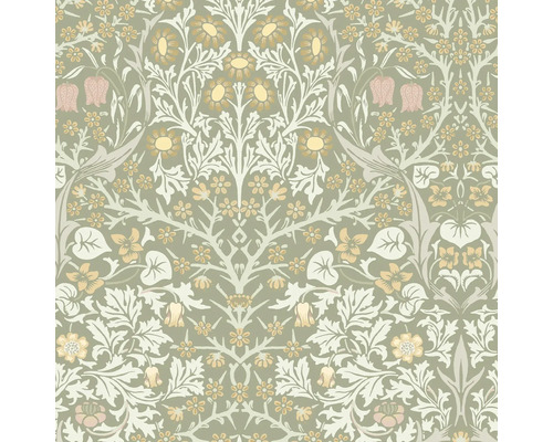 WILLIAM MORRIS Vliesbehang 124253 Blackthorn Sage Behang met bloemmotief in vintage stijl