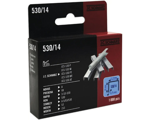 J.C. SCHWARZ Nieten type 530/14 lengte 14 mm, 1000 stuks J C Schwarz nietjes type 530/14, 1000 stuks