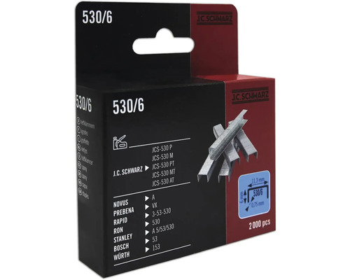 J.C. SCHWARZ Nieten type 530/06 lengte 6 mm, 2000 stuks J C Schwarz nietjes type 530/6, 2000 stuks
