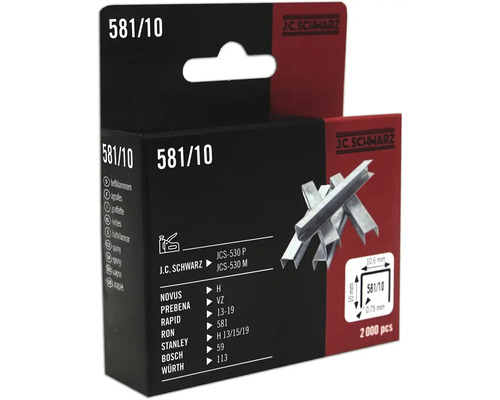 J.C. SCHWARZ Nieten type 581/10 lengte 10 mm, 2000 stuks J C Schwarz nietjes type 581/10, 2000 stuks