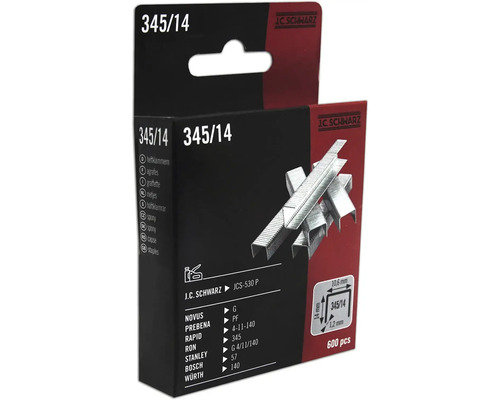 J.C. SCHWARZ Nieten type 345/14 lengte 14 mm, 600 stuks Verpakking nietjes type 345/14, 600 stuks